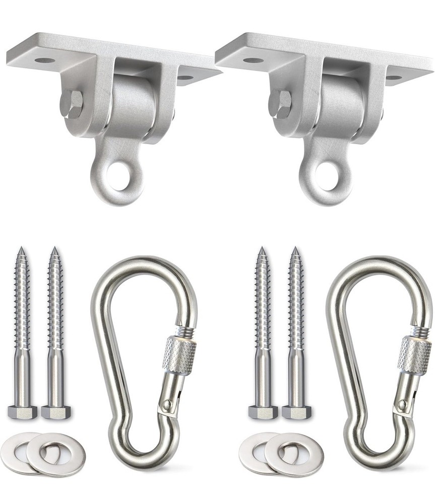 Swing Set Hangers 2 Heavy Duty Brackets with Locking Snap Hooks for Porch Patio