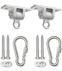Swing Set Hangers 2 Heavy Duty Brackets with Locking Snap Hooks for Porch Patio