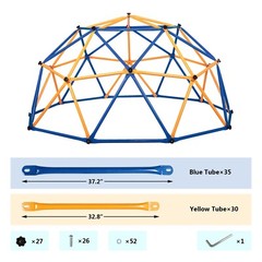 TOBBI Kids Jungle Gym Dome Metal Toddler Climbing Frame Sports Play Set for Gift