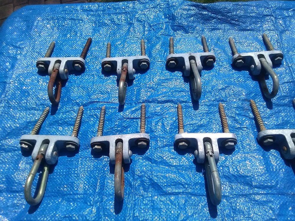 Lot (8) Heavy Duty Playground Swing Hanger with Mounting Hardware Lag Bolts