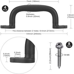 Black Non-Slip Playground Safety Handles – Durable 4-Pack for Kids’ Playsets