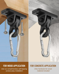 Heavy Duty Porch Swing Hangers Kit Dual Bearing Ceiling Hooks 5000lbs 2 Pack