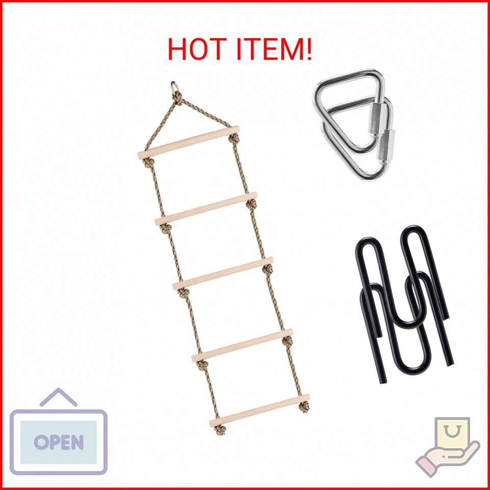 Monkey Line Wooden Ladder, Gorilla Line Compatible, Ninja Warrior Obstacle Cours