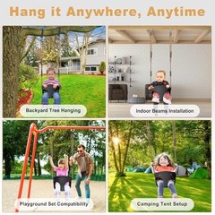 Heavy Duty High Back Full Bucket Toddler Swing Seat, Black Bucket Swing