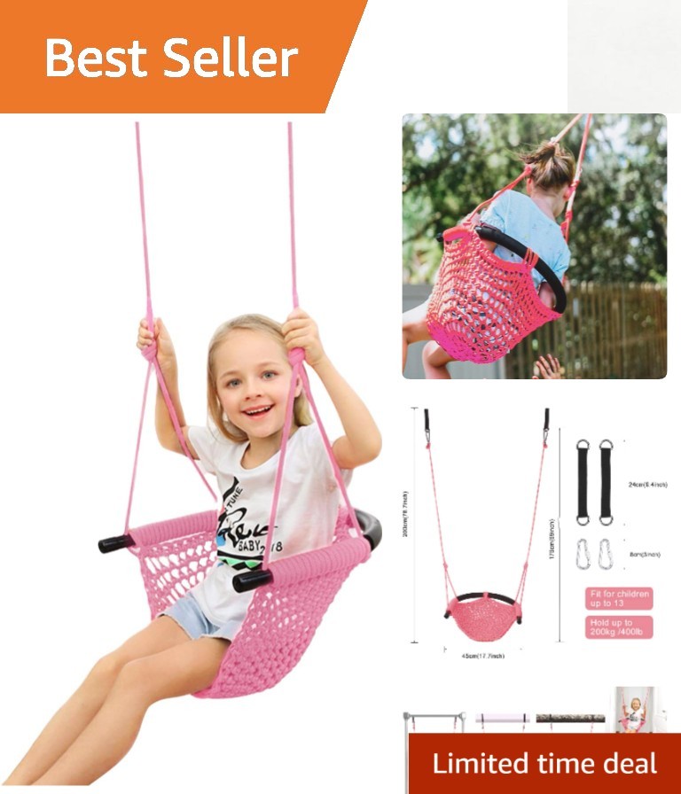Portable Kids Rope Swing Seat with Safety Accessories – Ideal for Indoor/Outdoor