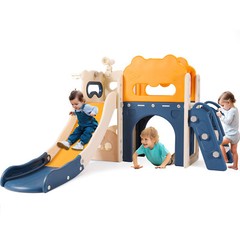 Kids Slide Climber Playset 8-in-1 Freestanding Slide for Toddler Indoor Outdoor