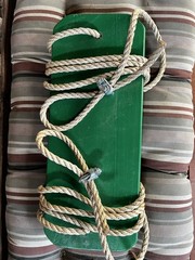 Pine Wood Tree Swing-Wood Tree Swing with 10 Feet Of rope Each Side