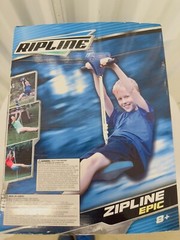 RIPLINE EPIC ZIPLINE W/SEAT,80-FEET,BLUE BACKYARD FUN ADVENTURE OBSTACLE COURSE
