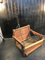 Vintage Bent Wood Slatted Childs Swing Set Seat GYM DANDY Folding Free Shipping