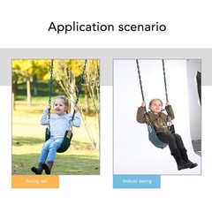 Outdoor EVA Soft Board Swing With Coated Chains Dark Green Easy To Install IQAK