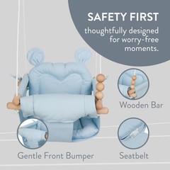 Baby Swing, Pale Blue Indoor Outdoor Portable Hanging Chair – Infant & Toddle…