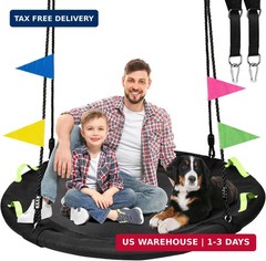 HeyZoo 48 inch Tree Swing, Larger Saucer Flying Swing for Whole Family, 900lbs W