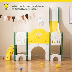 10 in 1 Toddler Slide Set w/Magnetic Whiteboard, Telescope Ring Toss for Ages 3+