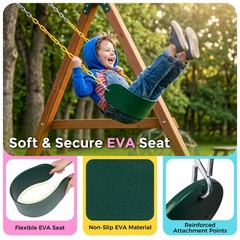 Toddler Swing Set, High Back Full Bucket Swing with Heavy Duty Swing Seat Com…
