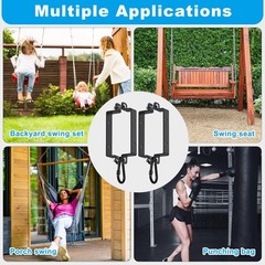 Heavy Duty Swing Hangers for Wooden Sets Snap Hooks, 3mm Thickness Porch Swin…