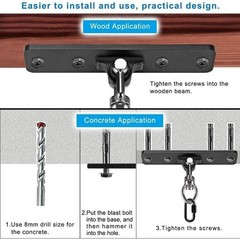 Heavy Duty Swing Hangers 2 Pack W/ Carabiner Indoor Outdoor Use 900LB Capacity