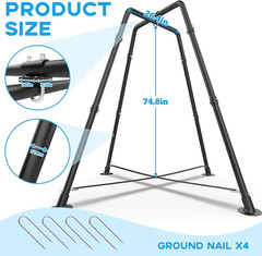 Swing Set with Tent Swing, Hanging Tree Tent W/Swing Frame, X-Shaped Swing Stand