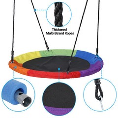 40inch Spinner Swing Kids Round Mat Swing Great for Tree Swing Set Backyard