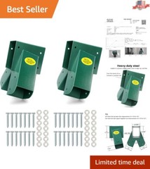 A-Frame Swing Set Brackets – Green, Heavy Gauge Steel, 2 Brackets with Hardware