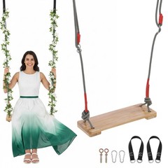 Pinewood Wooden Swing Seat Heavy Duty for Backyard Patio Garden Playground