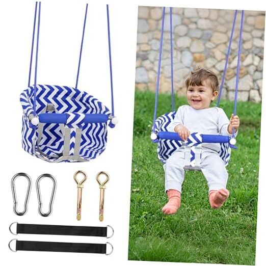 Comfy Toddler Swing Seat, Heavy-Duty Baby Swing with Adjustable Rope & Safety