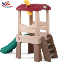 Kids Activity Gym Outdoor Climber Treehouse Playhouse Toddle Toy With Slide