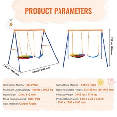 Swing for Backyard, 440lbs Load Capacity Swing Set, 1 Saucer Swing Seat