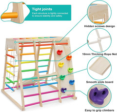 Rainbow 7-in-1 Pikler Indoor Playground Jungle Gym for Kids