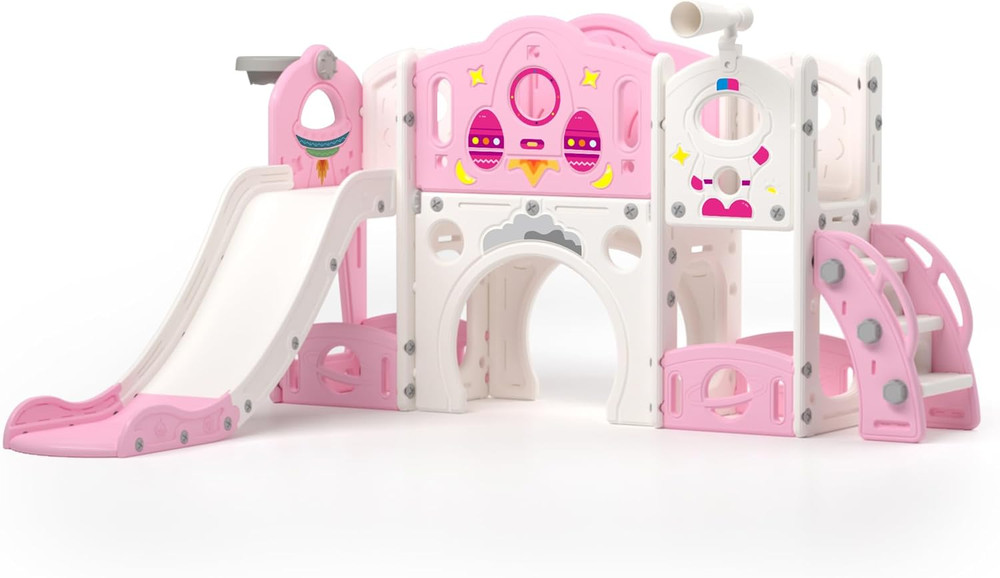 9-in-1 Toddler Slide & Climber Playset for Indoor/Outdoor Fun Ages 1-4