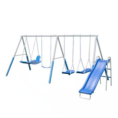 Super Surfer Metal Swing Playset with Slide, Skyflyer and Surfboard Swings, A…