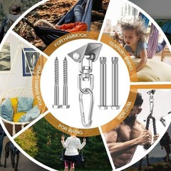360° Rotating Swing Hanger Stainless Steel Kit Hammocks Swings Yoga Aerial New