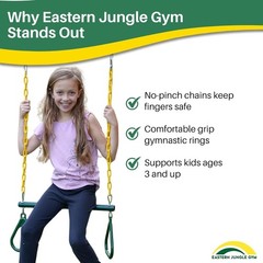 Full-Sized 20″ Trapeze Combo with Plastic Gym Rings – Assembled & Ready!