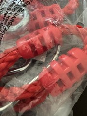 2 Pack Ninja Gymnastic Rings, Indoor Outdoor Climbing Training Swing Rings RED