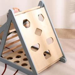 6-In-1 Pikler Climbing Set Foldable Blue Triangle and Slide Board Baby Toy-Fun a