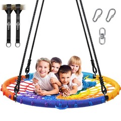45″ 750lbs Spider Web Tree Swing for Kids & Adults, Outdoor Steel Frame Sauce…