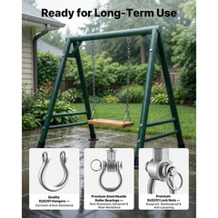 Uimoso 6 Pack Heavy Duty Swing Brackets for Hammocks and Playgrounds, Silver