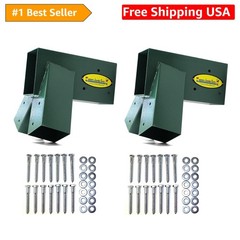 Easy 1-2-3 A-Frame 2 Brackets for Swing Set with All Mounting Hardware, Green…