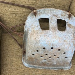 Vintage Early 1900’s Blue Metal Gametime Swing Seat w/ Original Hooks.