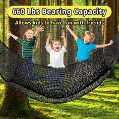 Climbing Cargo Net 9.8′ X 9.8′, Double Layers Playground Safety Net, with Storag