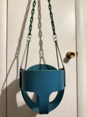 Commercial Full Bucket Toddler Swing Seat with Safe Plastic Coated Chains Blue