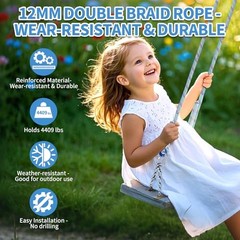 Tree Swing Ropes (Set of 2)/5FT/10FT/15FT/20FT, Tree Swing Straps 3FT Blue