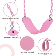 Versatile Pink Swing Seat – Heavy-Duty, Safe for Up to 250 lbs, Easy Install