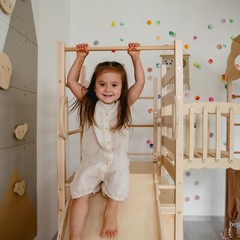 Large Playground Climber Kids Indoor Wooden Playhouse Montessori Climbing Set