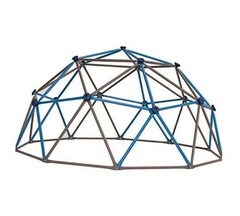 90939 Geometric Dome Climber Jungle Gym, 4.5′ High x 9′ Wide, Blue & Brown