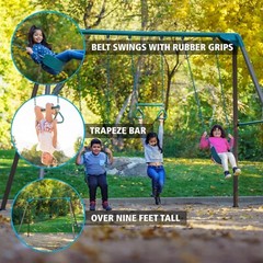 Lifetime 91137 9 Ft A-Frame Metal Swing Set Earthtone Kids Outdoor Playground