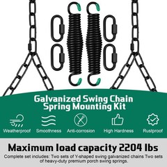 Heavy Duty Porch Swing Hanging Kit with Springs, 1500 Lbs Capacity, up to 7.1…