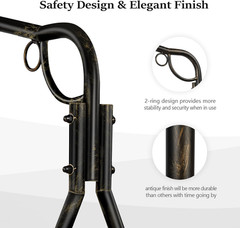 Upgraded Metal Porch Swing Stand with Antique Bronze Finish, Heavy Duty 660 LBS