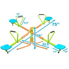 Toddler Island 360-Degree 4 Seater Swivel Seesaw, Ages 3 to 9