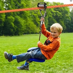 Zip Line Slackline Kit for Kids and Adults – Ninja Course Zipline with 65ft