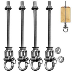 4 Heavy Duty Swing Hangers 360° Bearing Stainless Steel Swing Hooks 1000LBS C…
